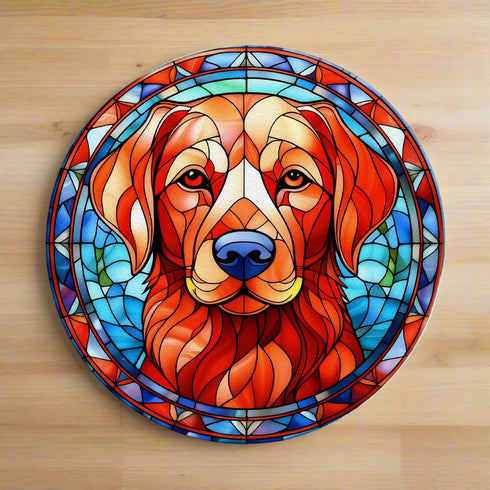 Labrador Fox Red Glass Suncatcher Worktop Saver